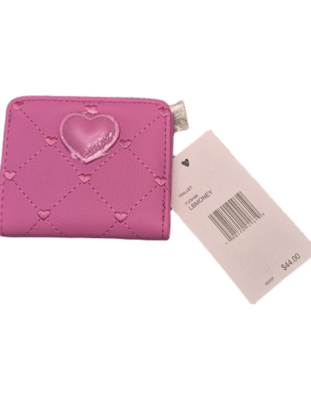 Betsey Johnson Luv Betsey Pink Quilted Heart Compact Wallet $44 MSRP NWT - Picture 2 of 6